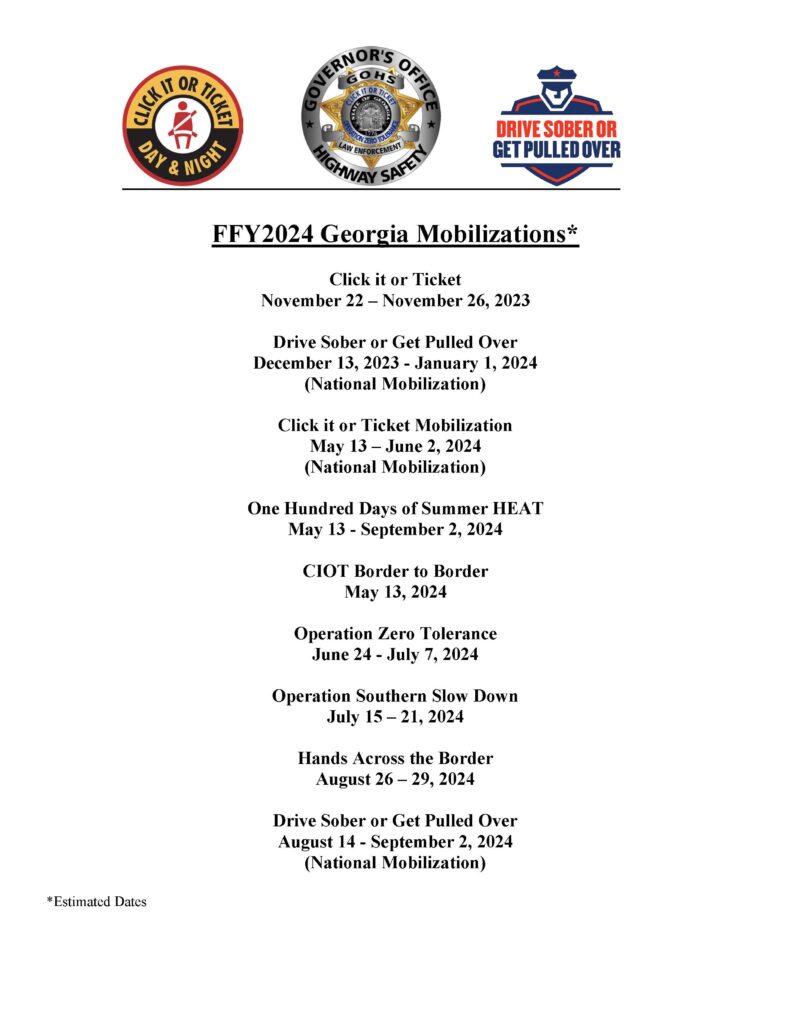 FFY 2024 Mobilizations Home Governor's Office of