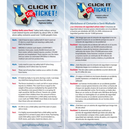 Click It or Ticket Fact Card Brochure