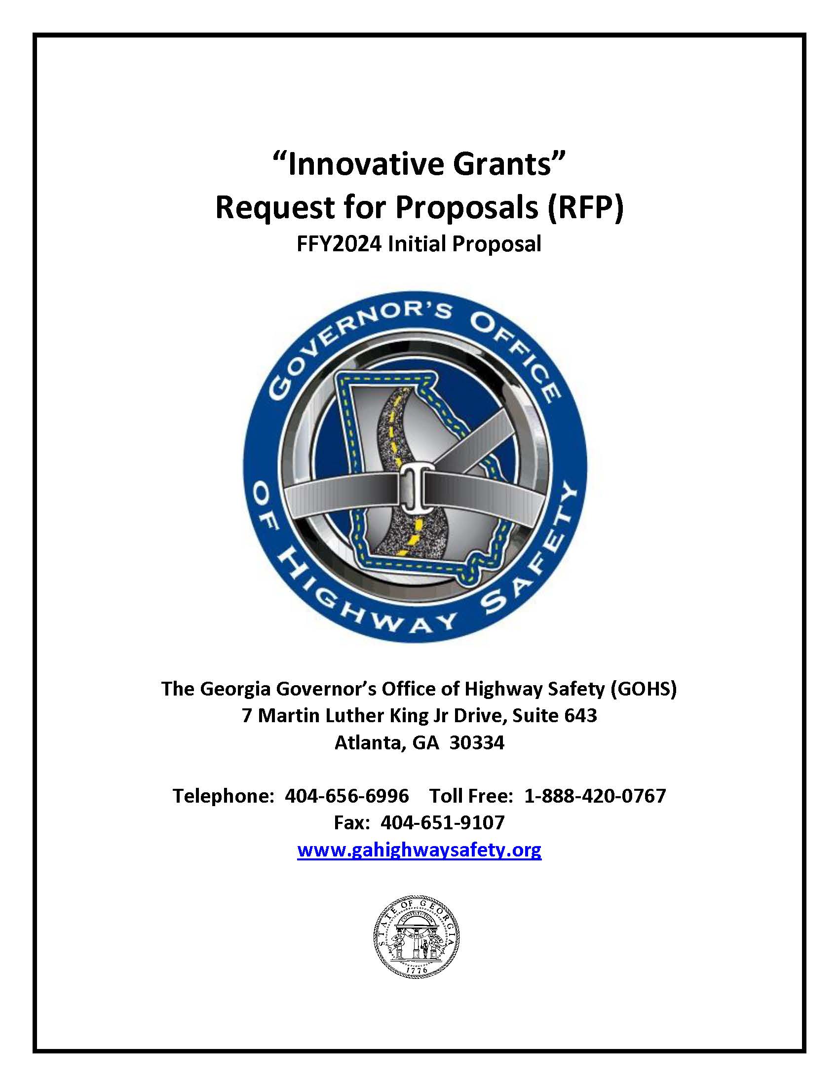 FFY 2024 RFP Home Governor's Office of Highway Safety